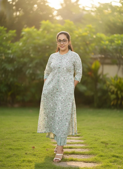 Symmetric Cotton Co-ord sets With Feeding Support