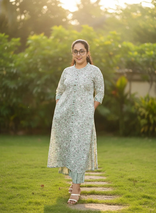 Symmetric Cotton Co-ord sets With Feeding Support