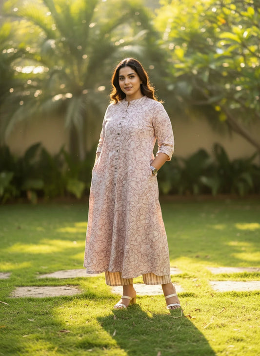 Symmetric Cotton Co-ord sets With Feeding Support