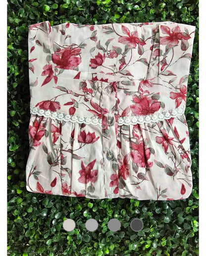 Floral Sleeveless cotton Frocks with Tie- Maternity cum Feeding