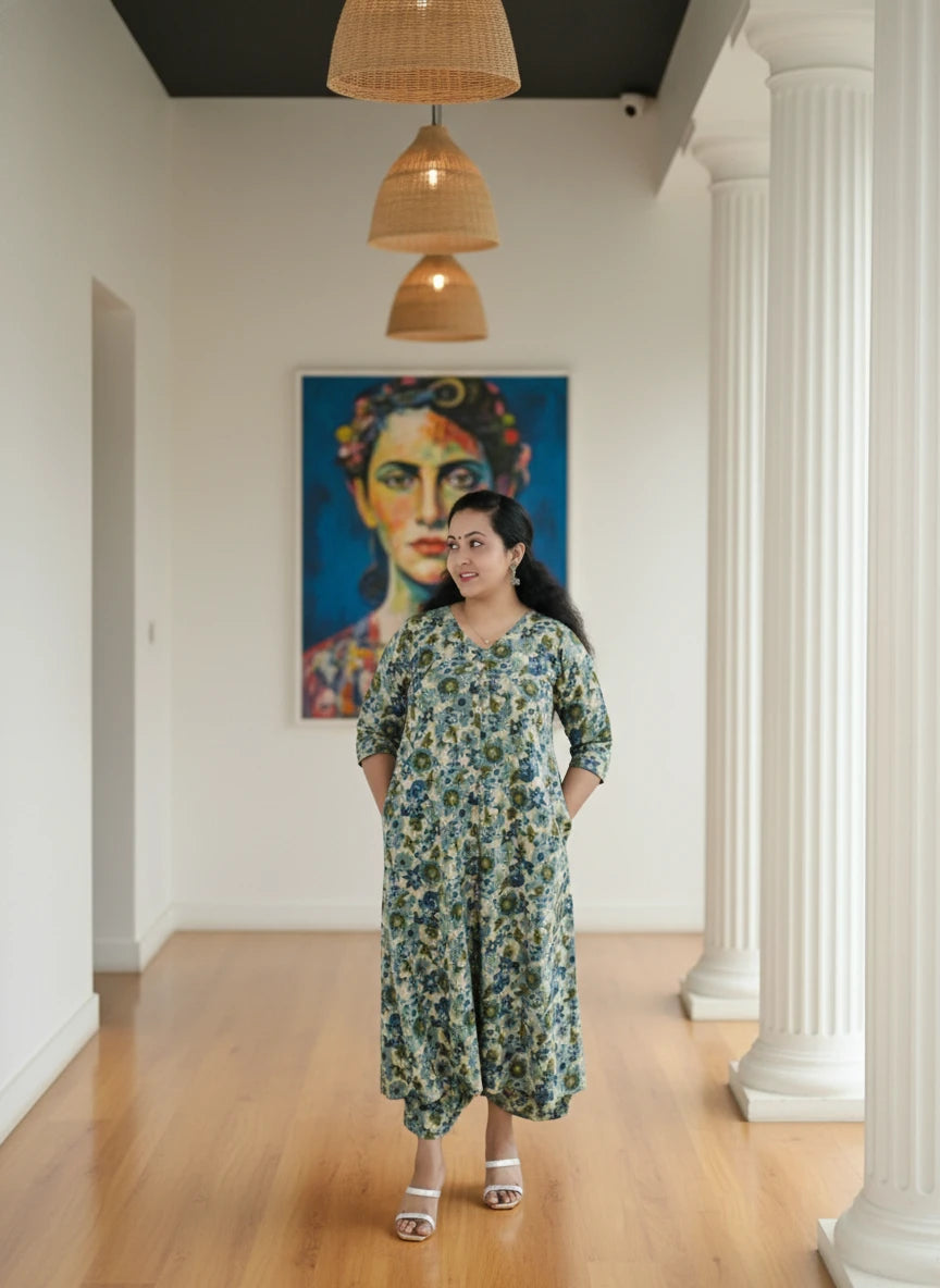 New Symmetric  Cotton Co-ord sets With Middle Buttons