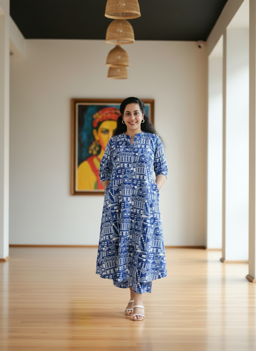 New Symmetric Cotton Co-ord set with Straight Pant