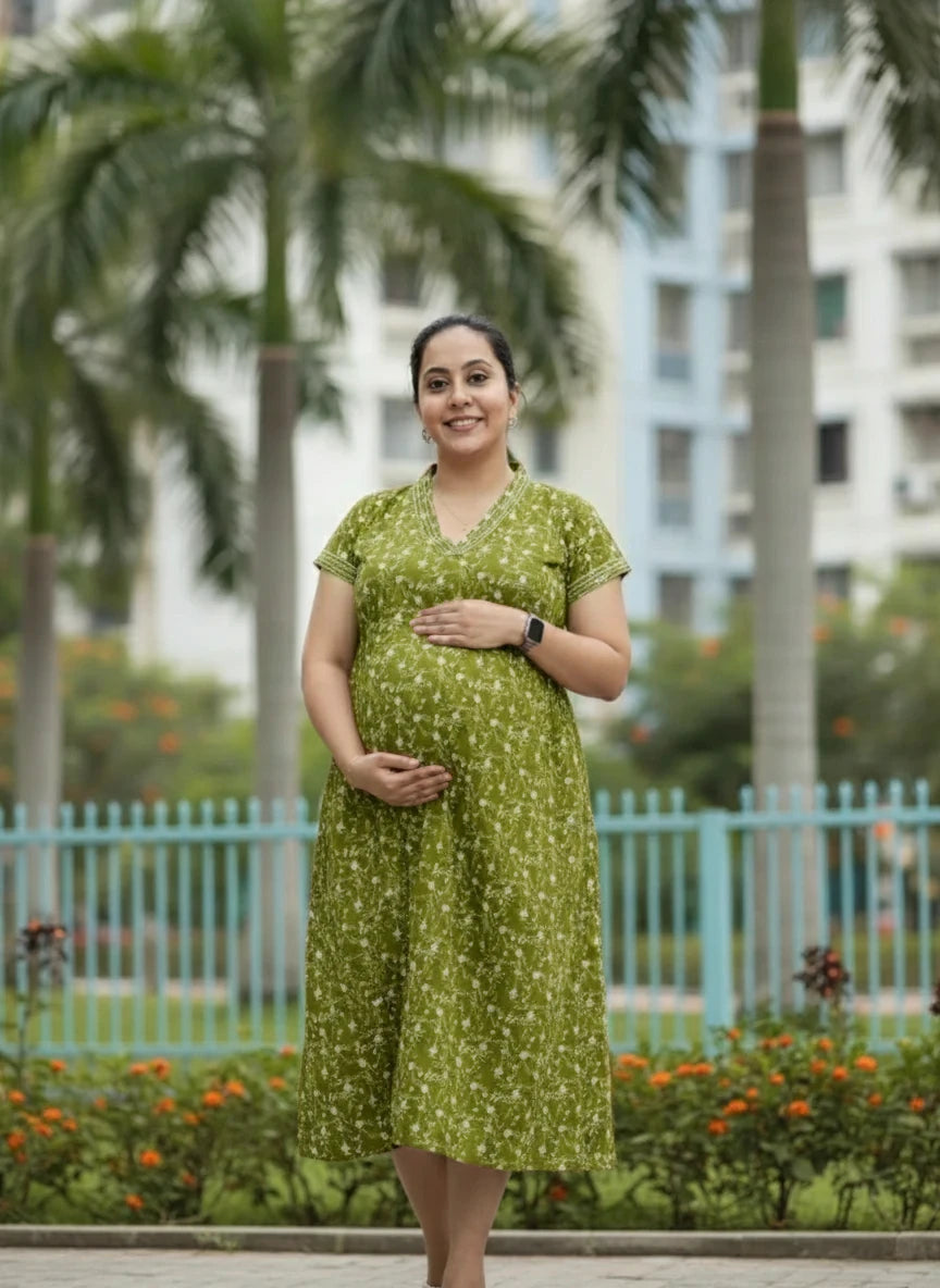 New V collar Frocks -Maternity cum Feeding