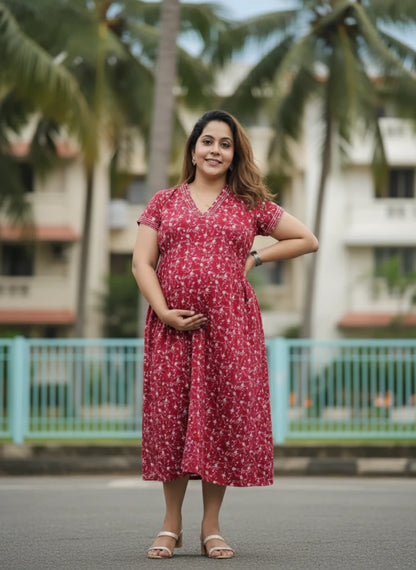 New V collar Frocks -Maternity cum Feeding