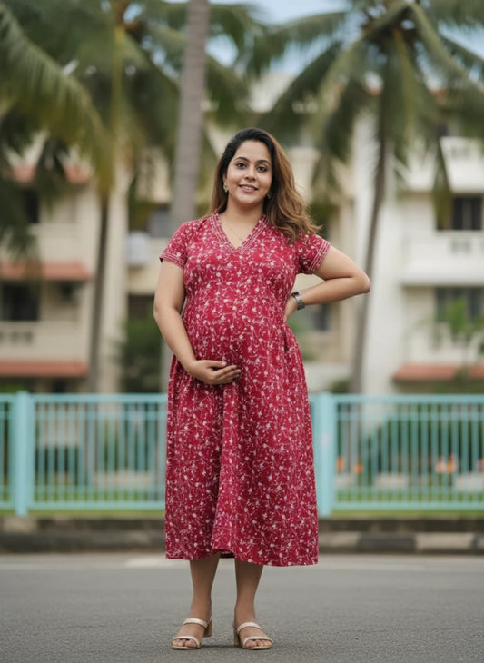 New V collar Frocks -Maternity cum Feeding