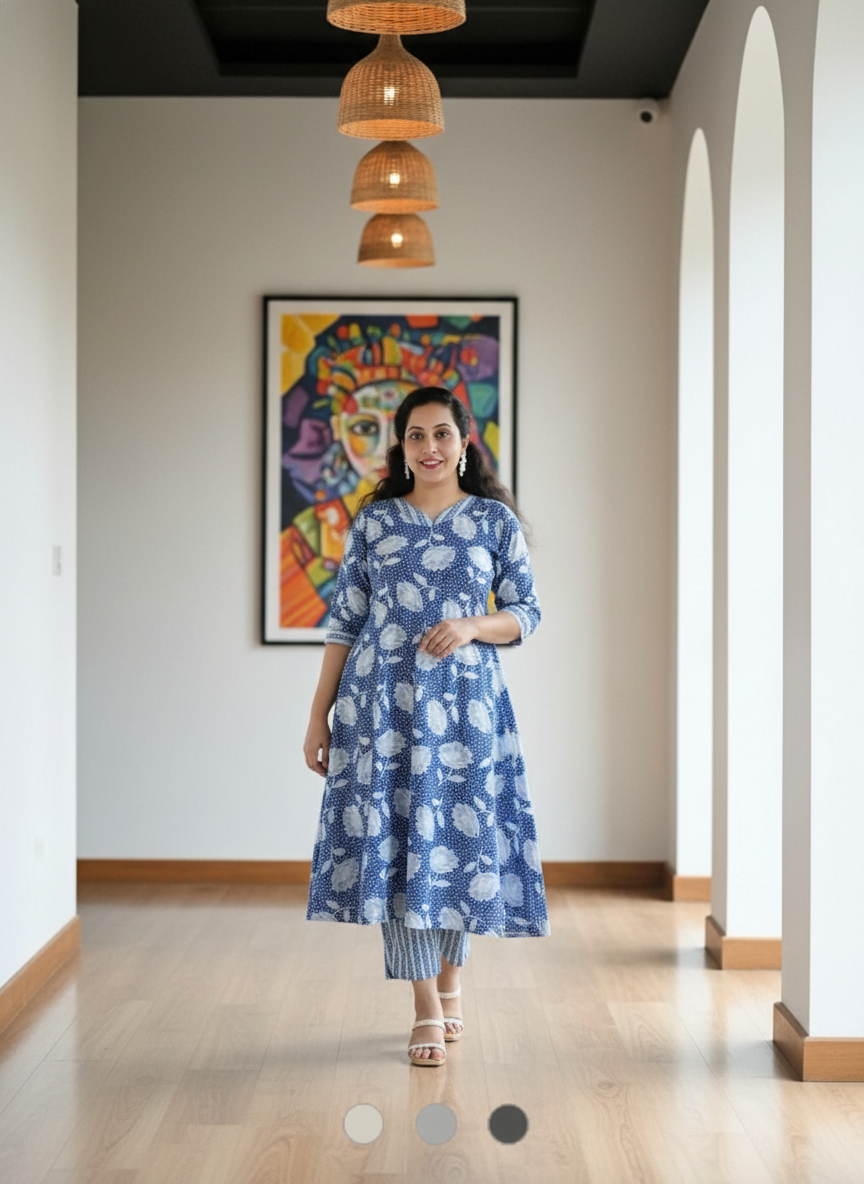 New Symmetric Cotton Co-ord set with Straight Pant