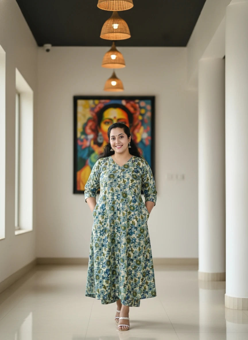 New Symmetric  Cotton Co-ord sets With Middle Buttons