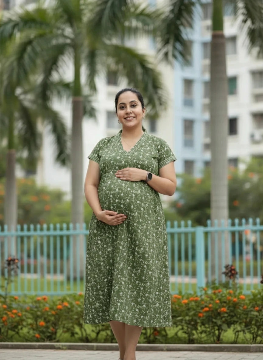 New V collar Frocks -Maternity cum Feeding