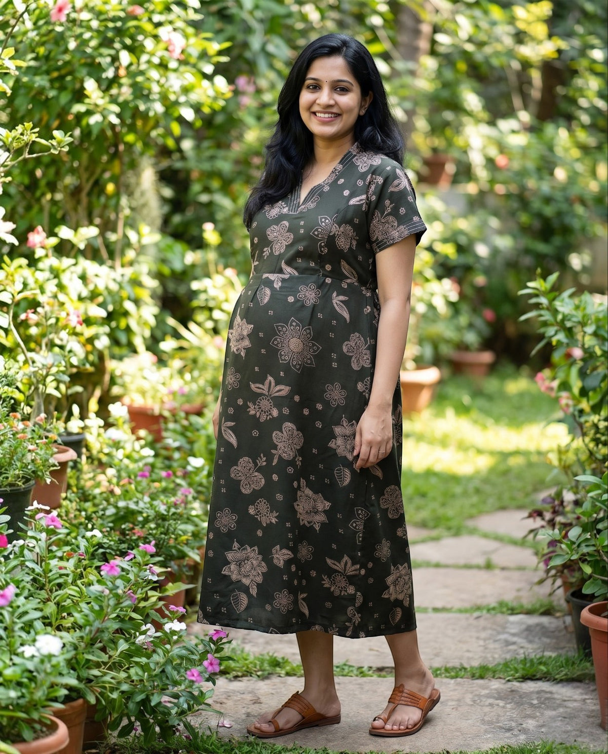 New V collar Frocks -Maternity cum Feeding