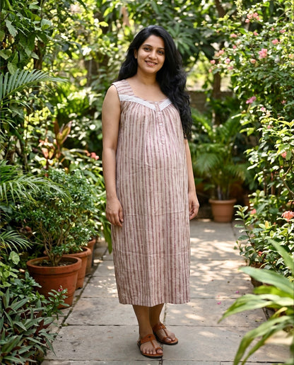 Butterfly Sleeved Frocks with Tie- Maternity cum Feeding