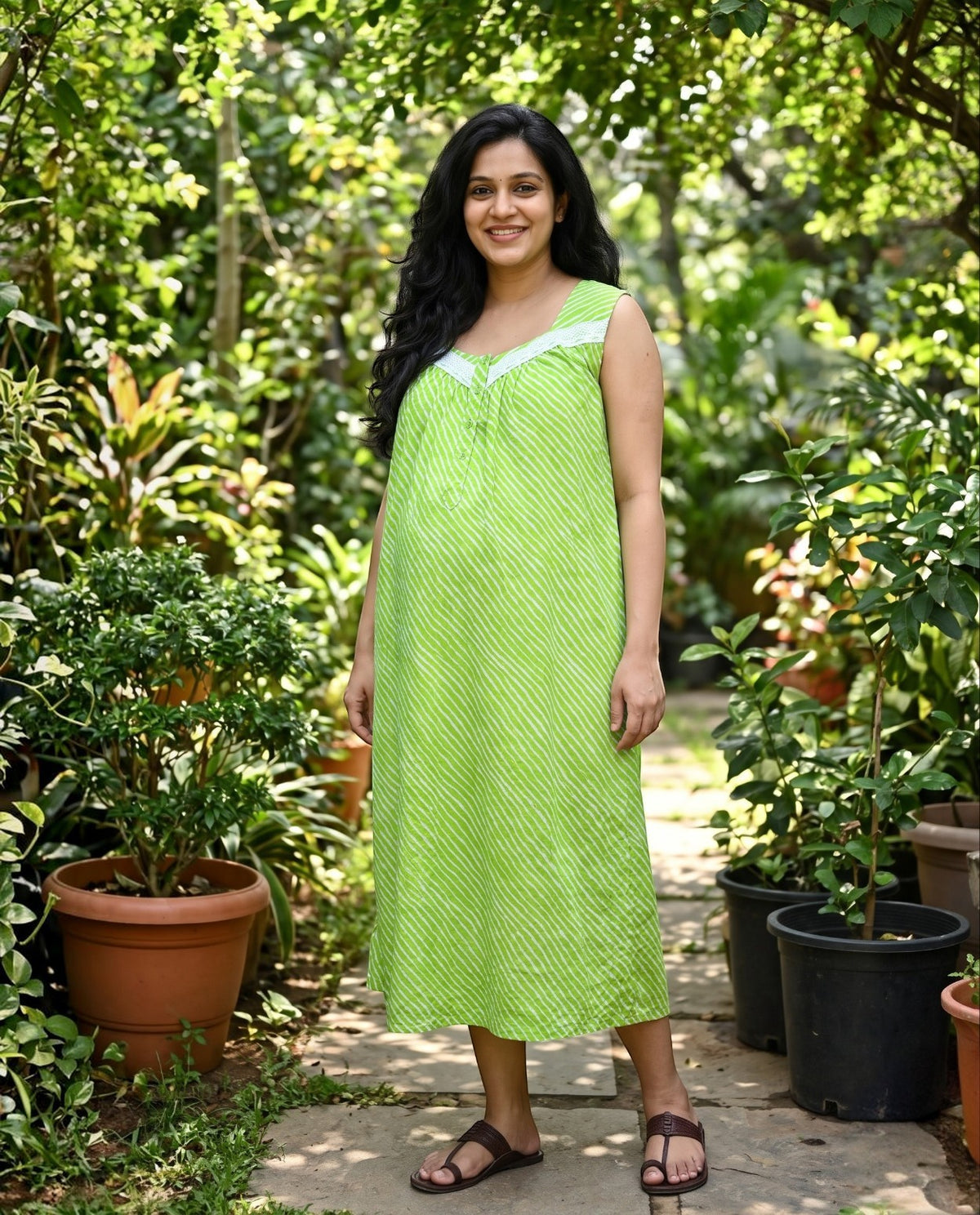 Butterfly Sleeved Frocks with Tie- Maternity cum Feeding